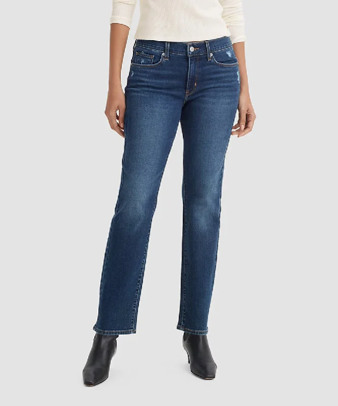 Levi's Women's Classic Mid Rise Straight Fit Jeans - Dark Stonewash