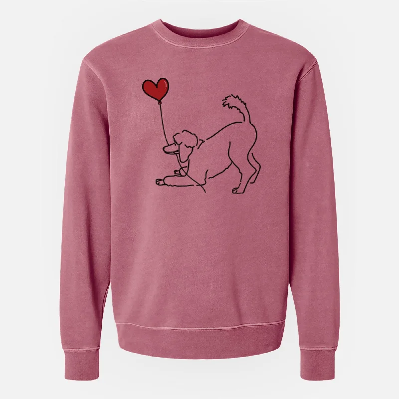 Standard Poodle Heart String - Unisex Pigment Dyed Crew Sweatshirt Trendy Sweatshirt Hoodie