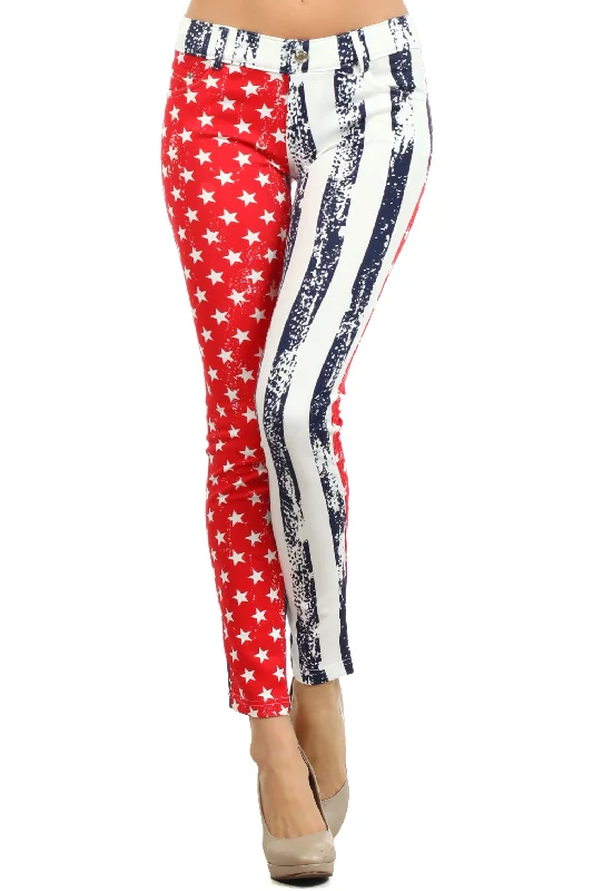 USA Stars and Stripes Printed Jeggings