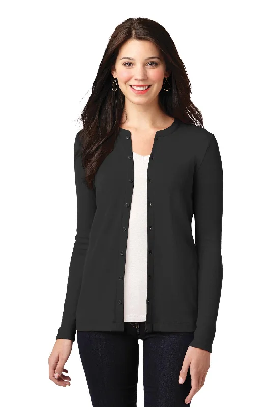 Port Authority® Ladies Concept Stretch Button-Front Cardigan. LM1008 Relaxed Sweatshirt Look