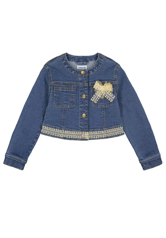 Mayoral Mini Girl Long Sleeve Denim Jacket, Blue Women's winter jackets