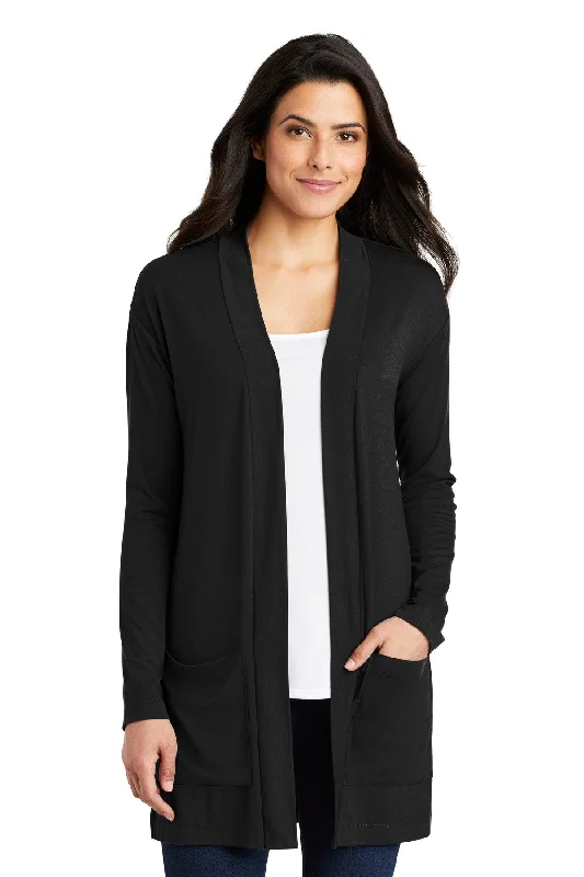 Port Authority ® Ladies Concept Long Pocket Cardigan . LK5434 Hoodie with Drawstrings