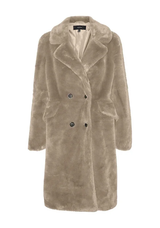 Vero Moda Sonjaelly Faux Fur Coat, Beige Women's casual jackets