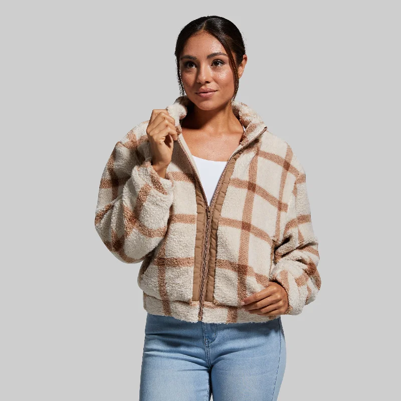 Women's Cropped Fleece Jacket (Macadamia) Women's high-end jackets