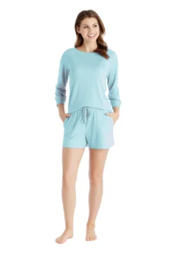 Dream 3/4 Sleeve Boat Neck Top And Short Set - Surf Fall pajama sets