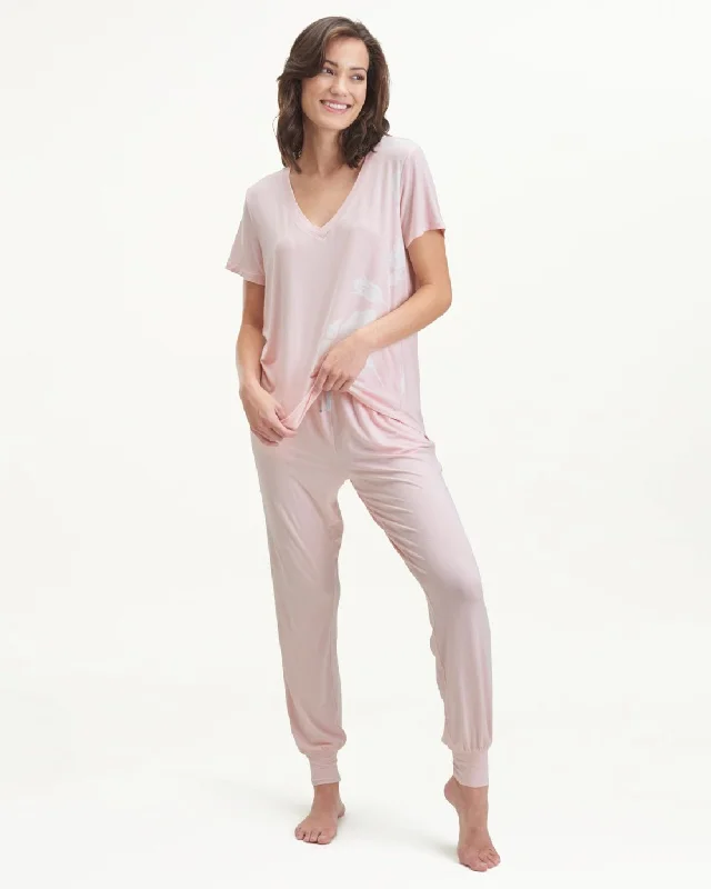 Stay Home V-Neck Jogger Set Cute pajama sets