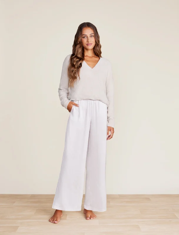 Washed Satin Wide Leg Pant - Stone Scattered Paisleys Winter pajama sets