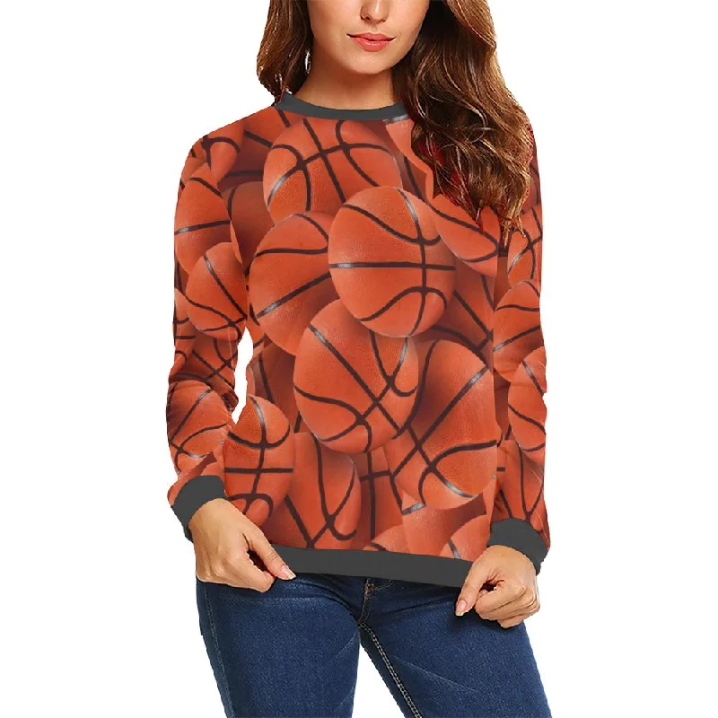 Pattern Print Basketball Women's Sweatshirt Casual sweaters