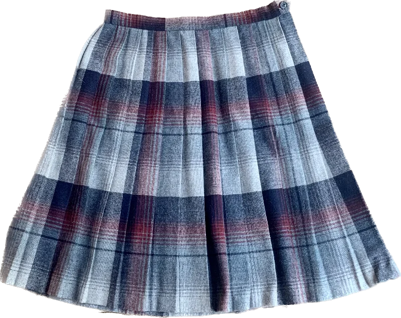 70s JCPenney Wine Red Plaid Wool Skirt     w29 Everyday wear unclassified skirts