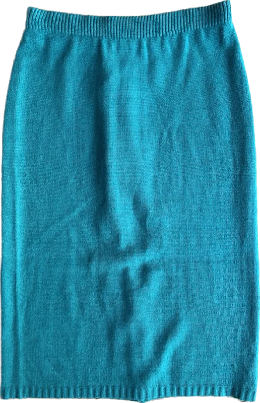 80s Jamenite Turquoise Sweater Skirt   w30-34 Bold pattern unclassified skirts