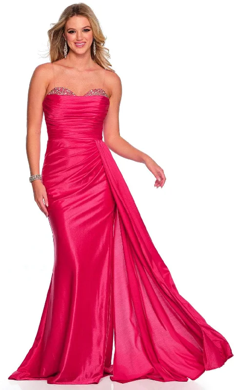 Dave & Johnny 11290 - Sweetheart Ruched Satin Prom Gown Leather party dresses