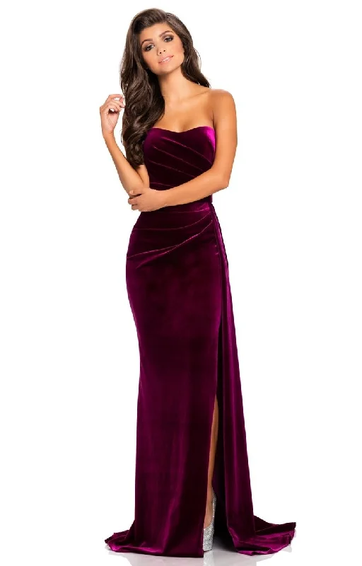 Johnathan Kayne Fitted Strapless Sweetheart Velvet Sheath Gown 8087 - 1 pc Magenta In Size 0 Available Best party dresses for wedding guests