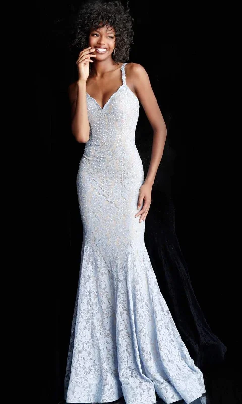 JVN by Jovani - JVN68005 Jeweled Lace Mermaid Gown Flowy party dresses