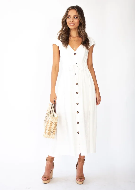 Bourdeaux Midi Dress - White Hot new arrivals in midi dresses