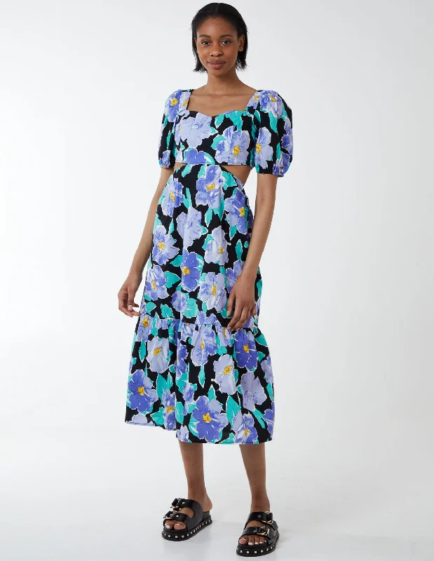 Floral Sweetheart Cut Out Dress H&M floral dresses