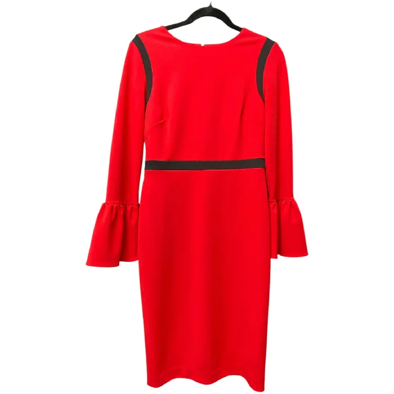 Dress Work By Calvin Klein In Black & Red, Size: S Ruched unclassified dresses