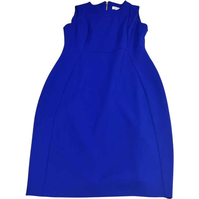 Dress Work By Calvin Klein In Blue, Size: M Designer unclassified dresses