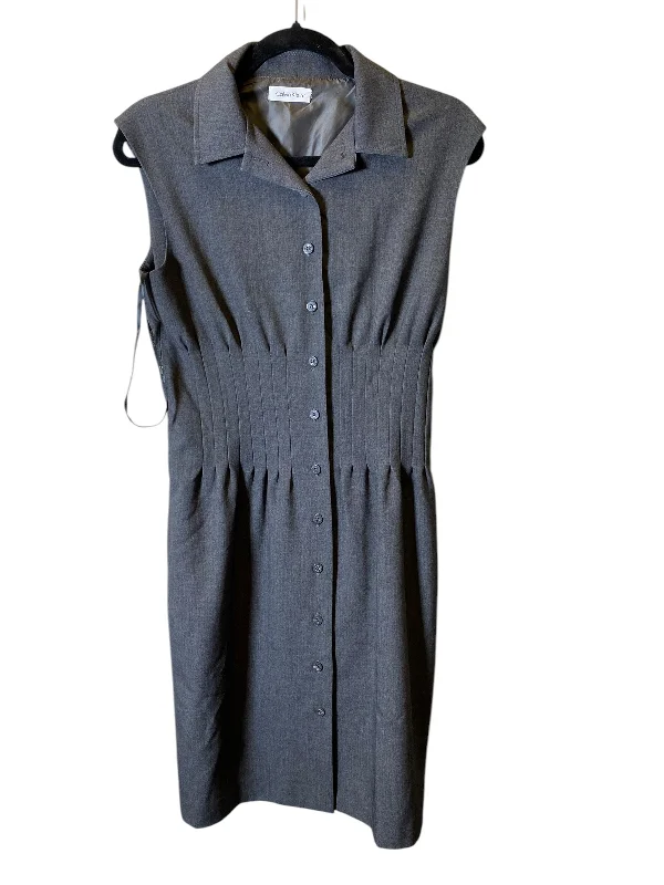 Dress Work By Calvin Klein In Grey, Size: S Pastel unclassified dresses