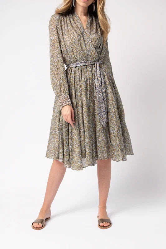 Eagle Print Cotton Silk Voile Dress One-shoulder unclassified dresses