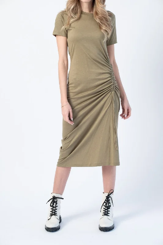 Ina Dress in Light Olive Color block unclassified dresses