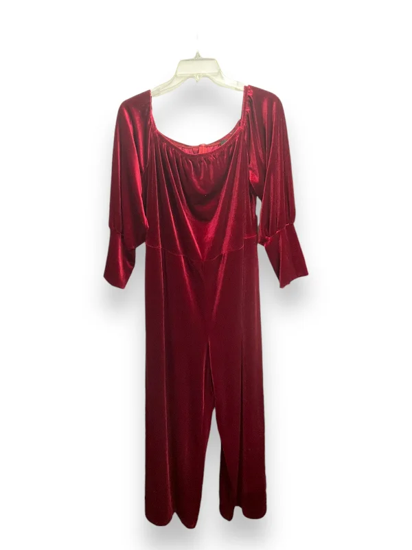 Jumpsuit By Ashley Stewart In Red, Size: 1x Elegant evening unclassified dresses