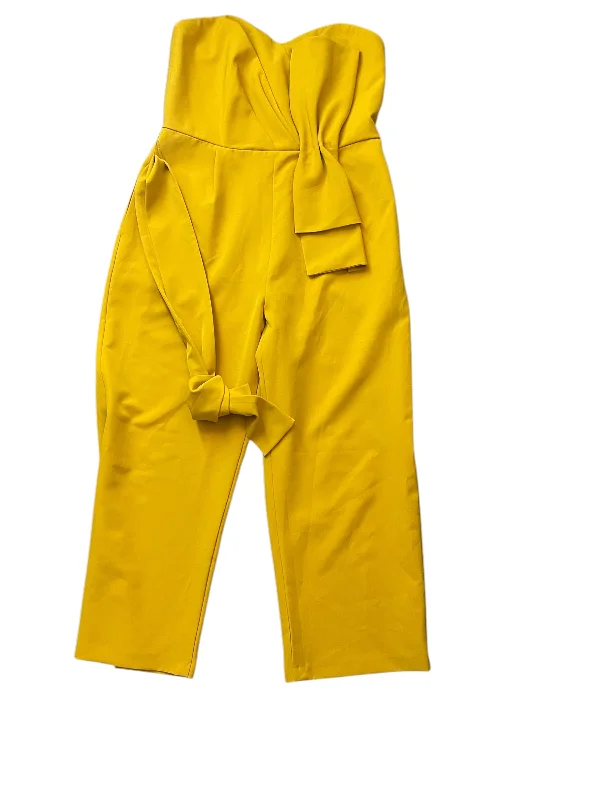 Jumpsuit By New York And Co In Yellow, Size: M Bright color unclassified dresses