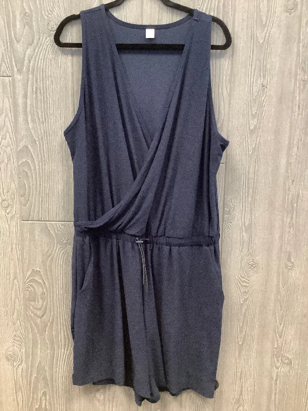 Romper By Old Navy In Blue, Size: Xl Striped unclassified dresses