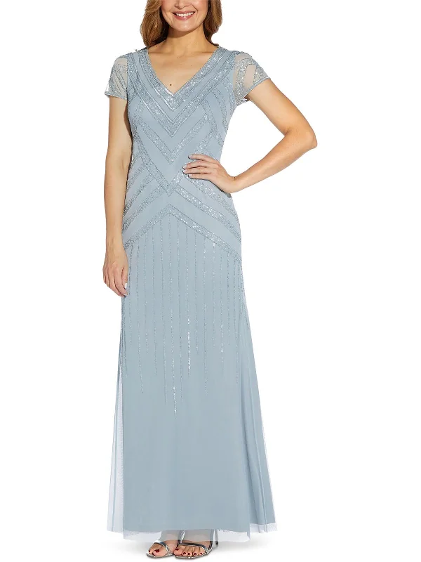 Womens Mesh Long Evening Dress Boho Chic Maxi