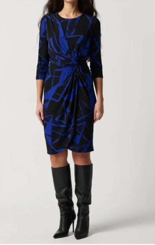 Blue Midi Dress In Black Royal Midi Skirt Trendy