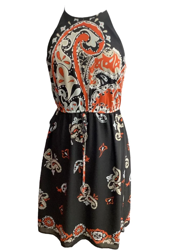 Dress Casual Midi By Loft In Black, Size: S Printed Satin Midi