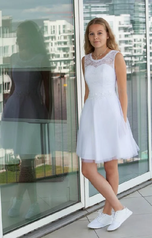 Sexy white homecoming dress with lace S53 Lace Dress Look